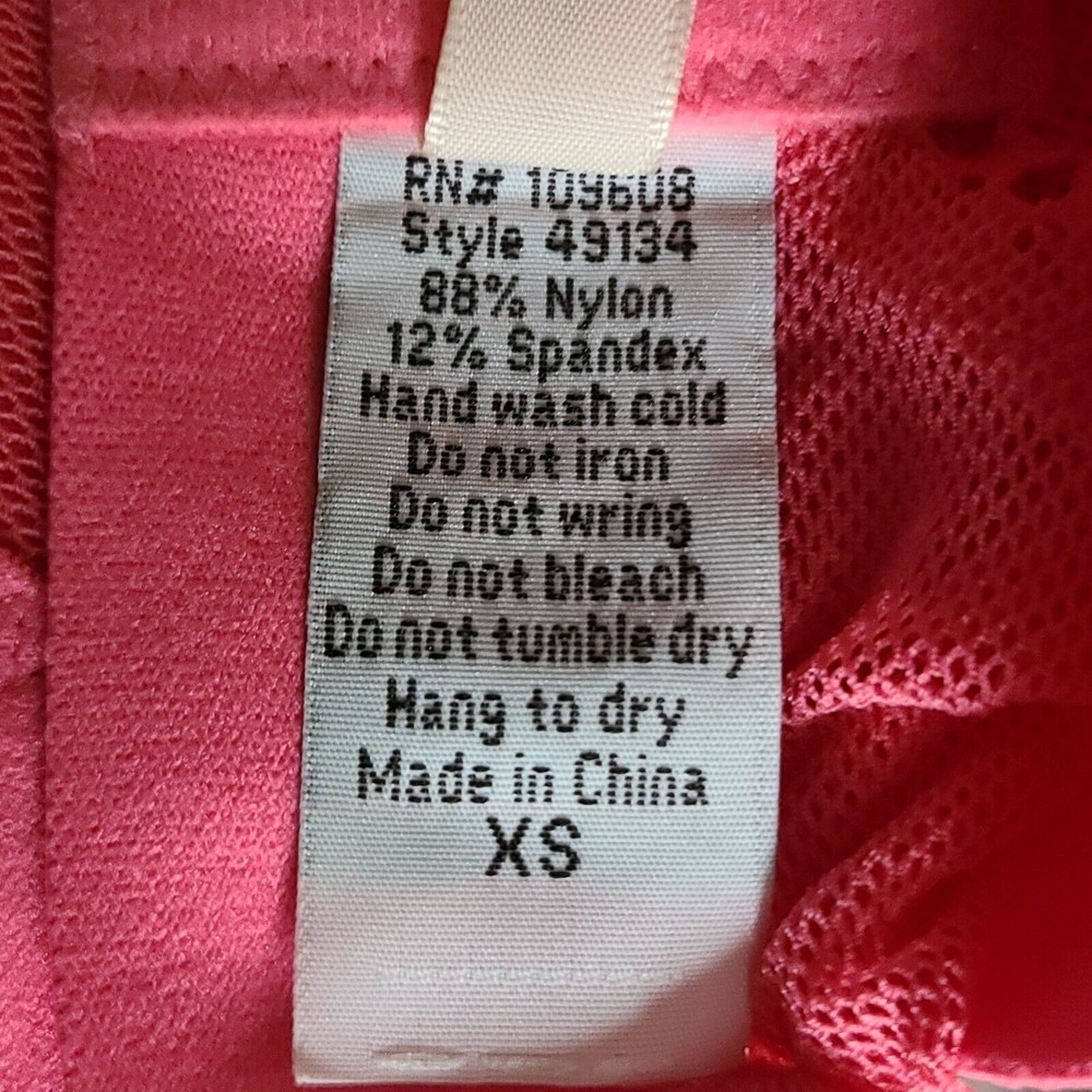 Rhonda Shear Mesh Wireless Lightly Padded Bra Sz XS Pink Adjustable Straps EUC - Picture 9 of 9